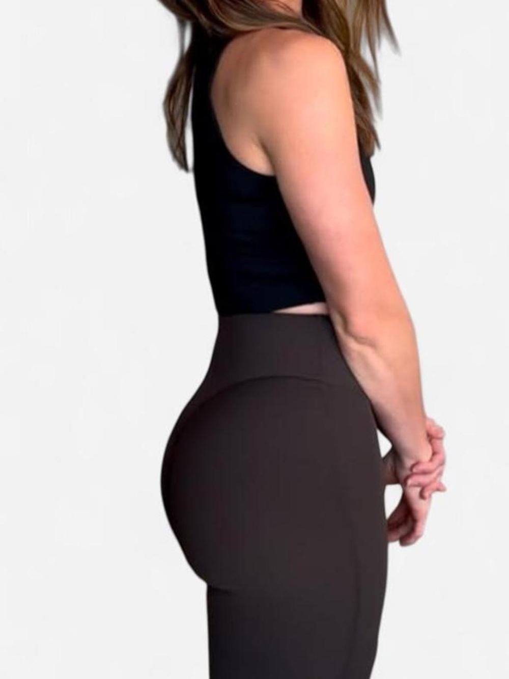 High-Waist Women's Black Hidden Butt Scrunch Flare Yoga Pants